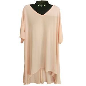Lucky & Blessed Oversized Tunic Midi Dress NWT Lagenlook Peachy Pink‎ Western